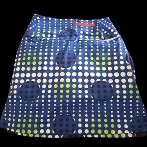 Kinona Blue and Green Polka Dot A-Line Skirt